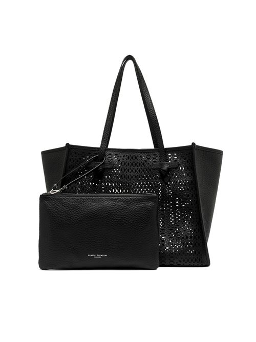 Shopping Bag Marcella in pelle traforata Nero GIANNI CHIARINI | BS 12390 LNRNERO